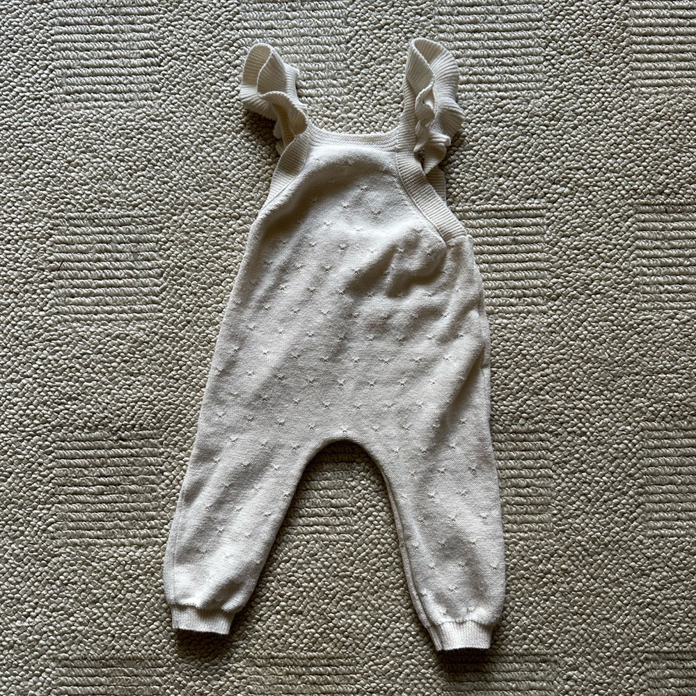 Quincy Mae pointelle overalls